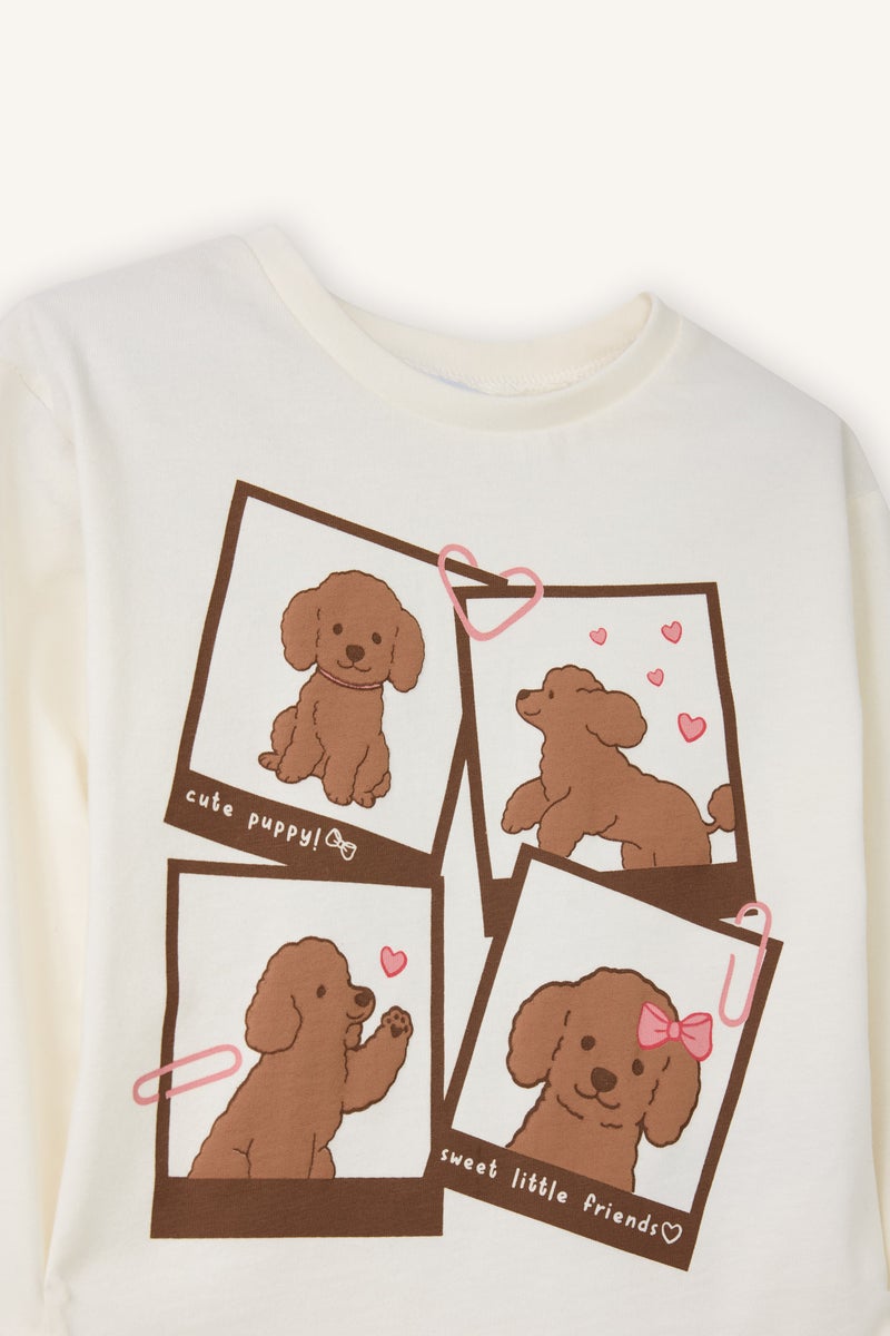 ديفاكتو تيشيرت بيبي بناتي كم طويل قصة عادية ملمس ناعم - Image 2